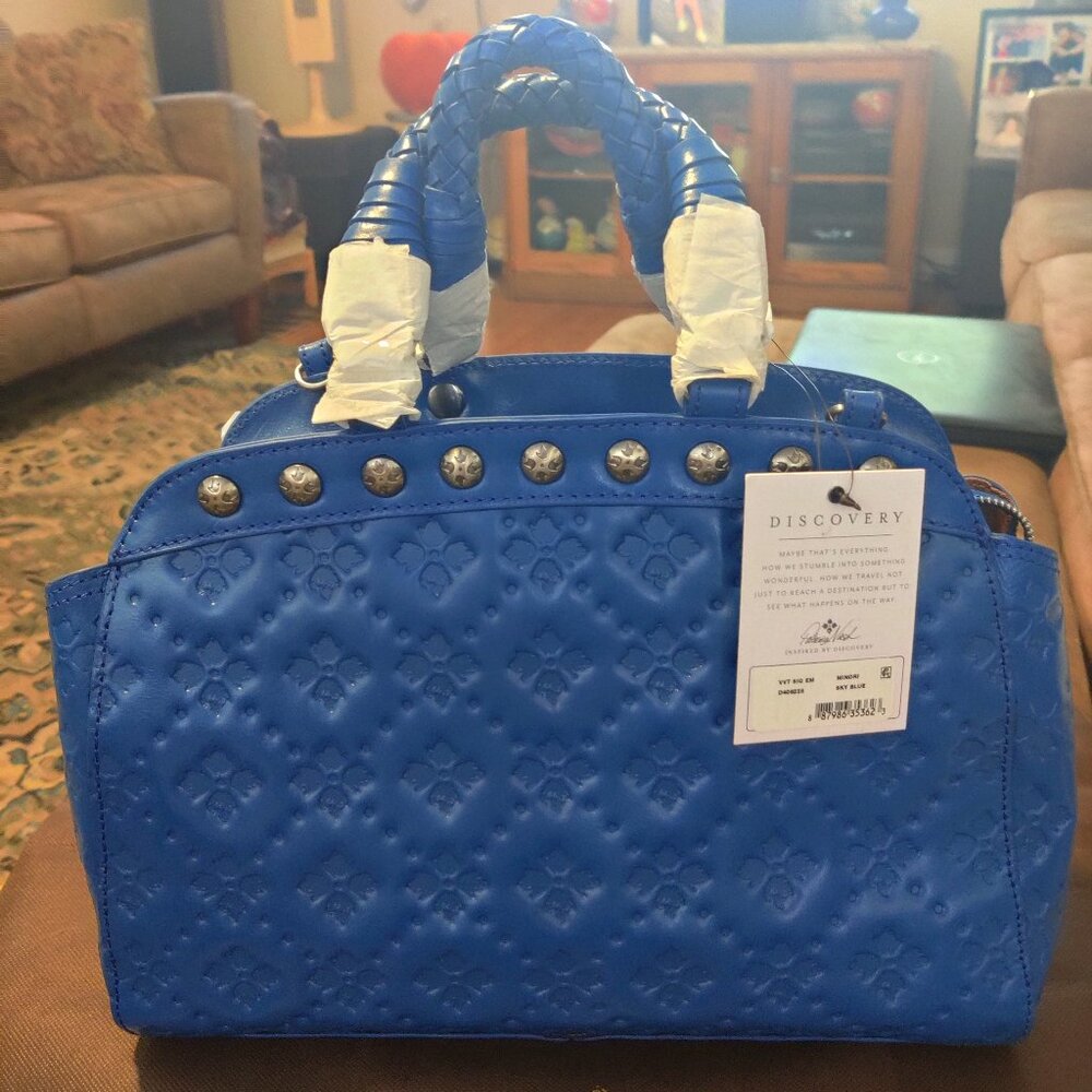 Patricia Nash Limited Edition Discovery Leather Embossed Minori Satchel